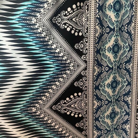 London Times Blue Black Sleeveless Long Maxi Dress Women’s Size 12 Large Summer - Picture 6 of 7